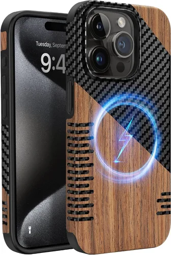 Vista 47 de Funda magnética ZZDZZ compatible con iPhone 14 Plus [Compatible con Magsafe] Diseño de cuero premium TPU híbrido a prueba de golpes (Negro)