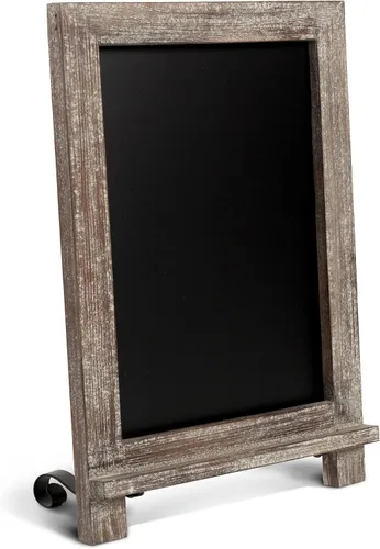Vista 14 de HBCY Creations Pizarra de Mesa Rústica con Acabado Blanqueado / Pizarra Magnética Colgante de Pared / Caballete Pequeño de Encimera / Tablero de 1
