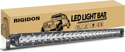 Vista 9 de RIGIDON Barra de luz de 20 pulgadas 90 W, punto de una fila 9000LM LED barra de luz LED impermeable conducción barco carretera luz de trabajo