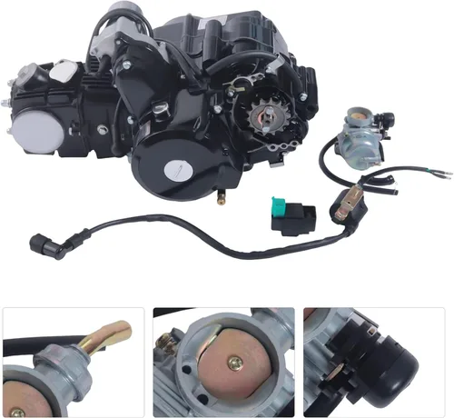 Vista 5 de Motor de 110 centímetros cúbicos Rosyouth, kit completo de motor de 4 velocidades para ATV Quad, motor de arranque manual con reversa para Go Kart