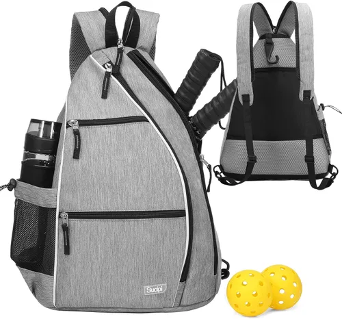 Vista 23 de Sucipi Pickleball Bag for Men & Women,Convertible Backpack with Fence Hook Negro