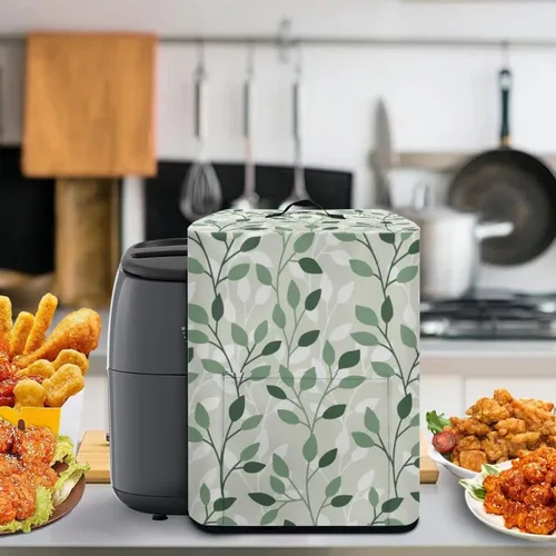 Vista 5 de Cubierta aislada para electrodomésticos de cocina con asa superior y bolsillos de almacenamiento para mujer, regalo para mujer, color verde hoja