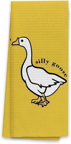 Vista 5 de TNUW Silly Goose - Toallas de cocina suaves y absorbentes, paños de cocina cristianos de 16 x 24 pulgadas, regalos divertidos de ganso (crema)