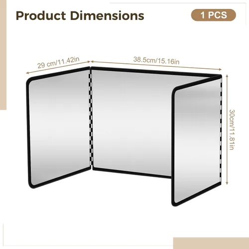 Vista 2 de Protector de salpicaduras plegable de 3 lados, protector de salpicaduras de grasa de acero galvanizado tamaño pequeño para freír, protector contra