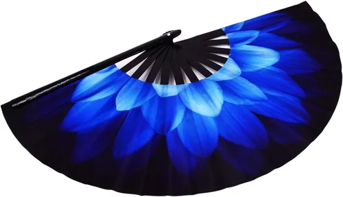 Vista 7 de Rave Fans - Ventilador de mano plegable grande para baile de línea, grandes abanicos de aplausos plegables para baile, festival de música, fiesta