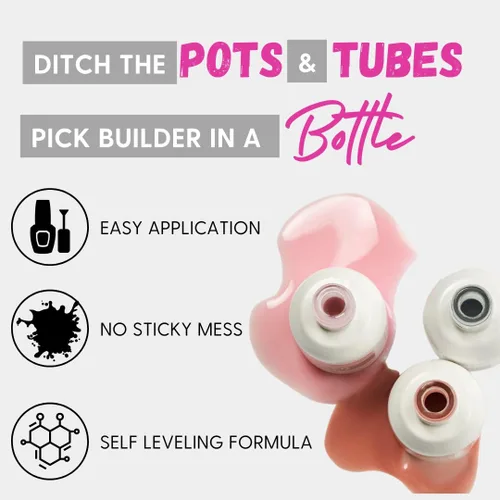 Vista 5 de Orly Builder In A Bottle - Gel de escultura para extensión rápida de uñas, reparación y fortalecimiento Gel constructor de larga duración