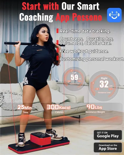 Vista 3 de Smart Portable Home Gym Workout Strength Training Cable Machine, All in one Gym,Functional Full Body Fitness Equipment, 220LBS Resistance,Compact