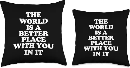 Vista 3 de The World Is A Better Place With You In It - Mental Health Throw Pillow