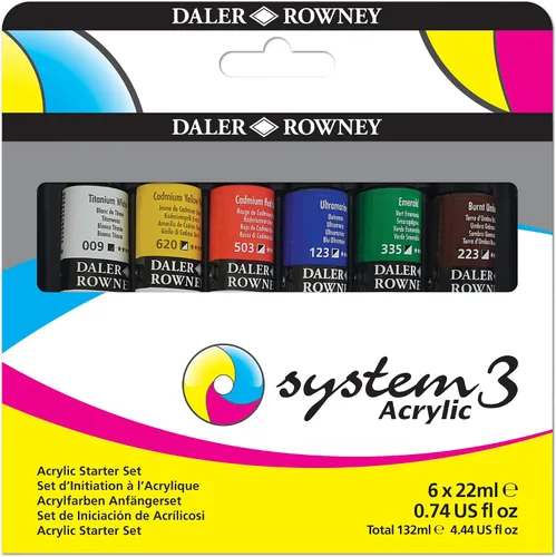 Vista 10 de Daler Rowney System3 - Juego de pintura acrílica de 10 tubos para adultos, suministros de pintura acrílica para artistas y estudiantes, pinturas