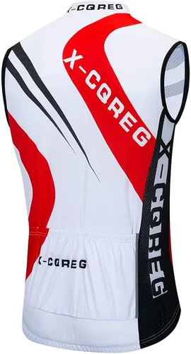 Vista 2 de X-CQREG Maillot de ciclismo para hombre, sin mangas, ropa de verano, ciclismo, chaleco transpirable