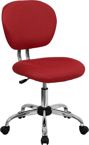 Vista 20 de Silla de trabajo de malla con respaldar medio Flash Furniture con brazos y base, Metal, Marrón café