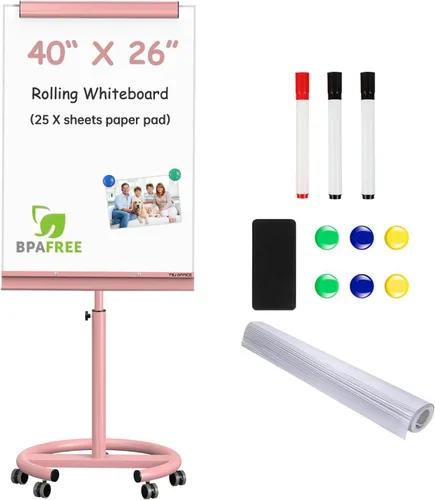 Vista 13 de TSJ OFFICE Rolling Whiteboard Standing - 40 x 26 Inches Mobile White Board Gris