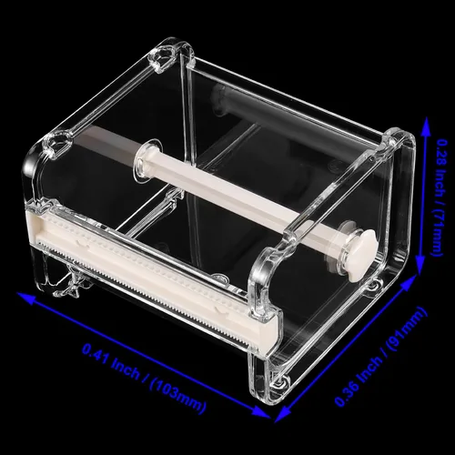 Vista 2 de Paquete de 8 cortadores dispensadores de cinta Washi, organizador de cinta adhesiva transparente visible para manualidades, manualidades, beige