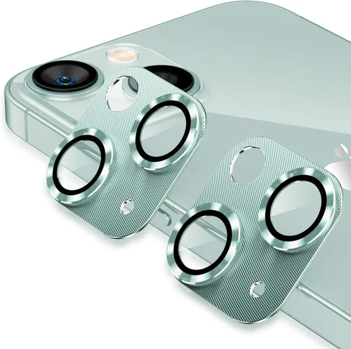 Vista 8 de Korecase - Protector de lente de cámara para iPhone 14 / iPhone 14 Plus, cubierta de metal para cámara, película de metal de aluminio de dureza 9H