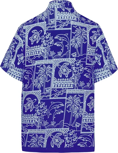 Vista 2 de LA LEELA Camisas hawaianas de manga corta con botones para la playa para hombre
