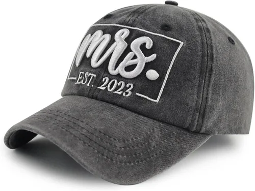 Vista 2 de 2PCS Mr and Mrs Est 2023 2024 Hats for Men Women, Funny Adjustable Embroidered Cotton Birthday Baseball Cap