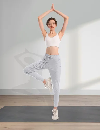 Vista 6 de HARTPOR Pantalones deportivos de algodón para mujer, pantalones deportivos para yoga, pantalones deportivos casuales para correr con bolsillos