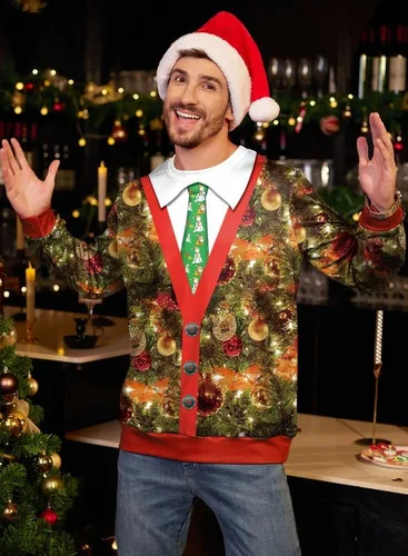 Vista 3 de Arvilhill Sudaderas de manga larga con estampado en 3D de Navidad para hombre