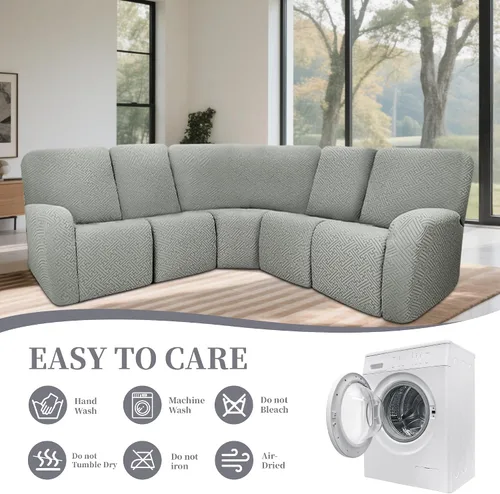 Vista 8 de Fundas 100% impermeables para sofá reclinable seccional, fundas para sofá reclinable en forma de L, funda para sofá seccional de esquina