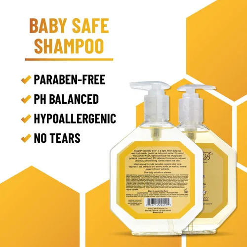 Vista 6 de Bella B Paquete: Squeaky Bee Baby Wash & Shampoo 8 oz y Bubble Bath 8 oz