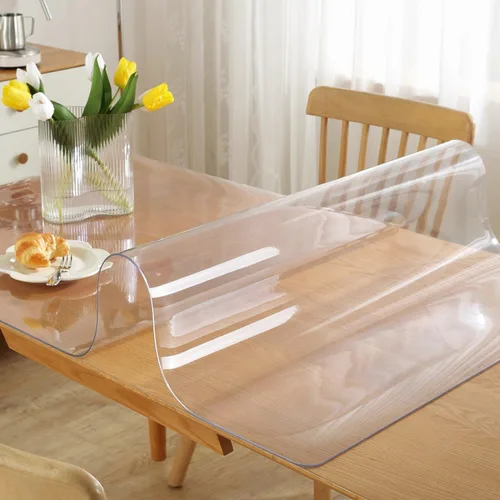 Vista 16 de Protector de mesa transparente de 14 x 24 pulgadas, 1.5mm de grosor, cubierta de mesa de plástico, protector de mesa transparente de PVC