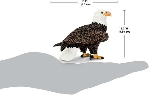 Vista 3 de Safari Ltd. Figura de águila calva - Figura de ave realista de 6 cm - Juguete educativo para niños, niñas y niños de 3 años en adelante