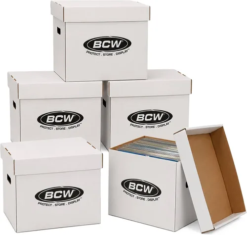 Vista 7 de BCW Cajas de almacenamiento de discos de vinilo, paquete de 3, capacidad para 65 LPs cada una, caja de almacenamiento apilable de discos de vinilo