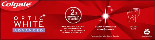 Vista 5 de Colgate Optic White Advanced - Pasta dental de peróxido de hidrógeno, pasta dental blanqueadora dental, fórmula de peróxido de hidrógeno segura