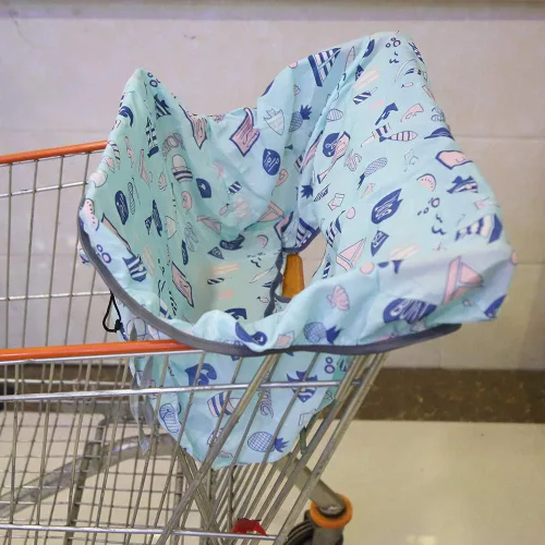 Vista 2 de Funda de asiento de bebé para carrito de compras, cobertura completa e higiénica, plegable y portátil con cinturón de seguridad, unisex, funda