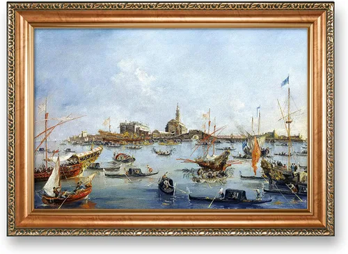 Vista 57 de A&T ARTWORK A Brisk Breeze por Willem van de velde Reproducciones de pintura de velero, impresiones en lienzo giclée para decoración del hogar, 20 x