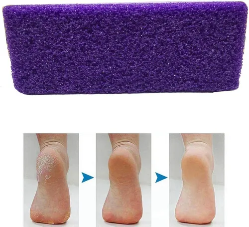 Vista 5 de Herramienta de pedicura exfoliante de pies, 4 unidades, removedor de callos para pies (morado)