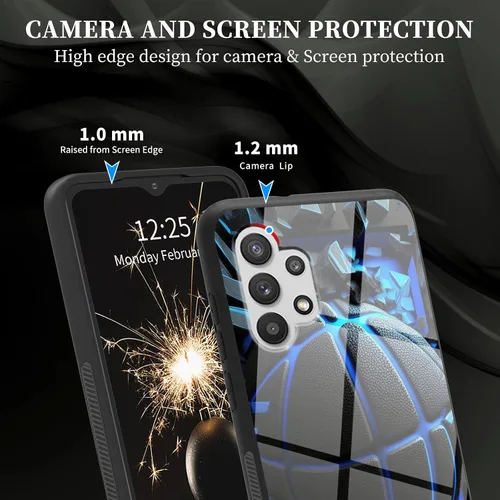 Vista 3 de Funda para Samsung Galaxy A32 5G agarre de teléfono con soporte extensible soporte soporte soporte, TPU suave parachoques a prueba de golpes