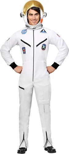 Vista 2 de Adult Plus Size White Astronaut Jumpsuit Costume