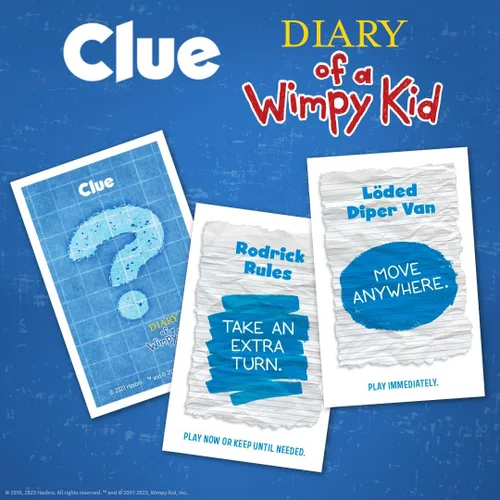 Vista 7 de USAOPOLY CLUE: Diary of a Wimpy Kid Resuelve el misterio en este juego de pistas coleccionable con licencia oficial con personajes y ubicaciones