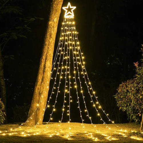 Vista 17 de Cadena de Luces de Navidad que Cambian de Color, 335 LED RGB con Control Remoto y Temporizador, Luces de Árbol de Navidad Impermeables