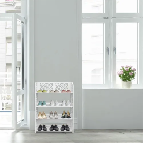 Vista 2 de Estante para zapatos, estante organizador de almacenamiento de zapatos, soporte de exhibición de zapatos que ahorra espacio para el hogar, sala