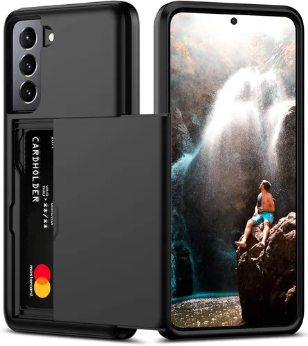 Vista 10 de Nvollnoe Funda para Samsung S20 FE con tarjetero de doble capa de protección resistente para Galaxy S20 FE, ranura para tarjeta oculta Funda delgada