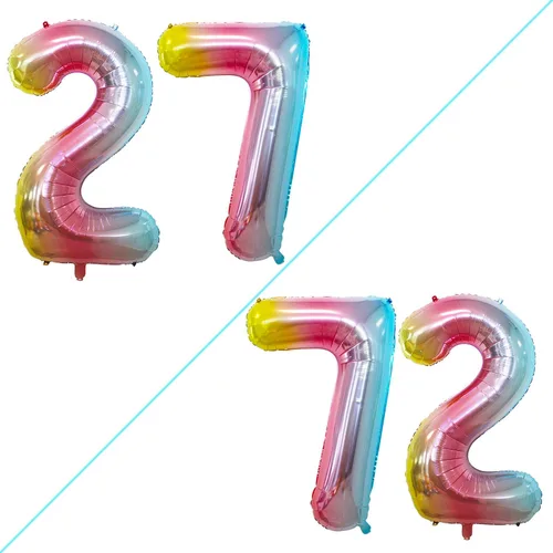 Vista 110 de Goer, conjunto de globos de papel aluminio para decoraciones de cumpleaños, globos de las letras de feliz cumpleaños y de números Oro