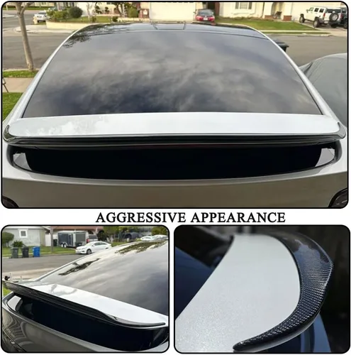 Vista 3 de Alerón de maletero de fibra de carbono real para Tesla Model X 2016-2024