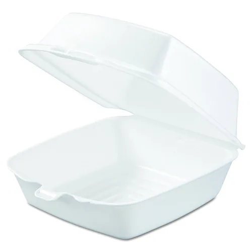 Vista 3 de Dart 60HT1 contenedores de alimentos para transportar, espuma, 1 comp, 5 7/8 x 6 x 3, color blanco, Blanco, 500