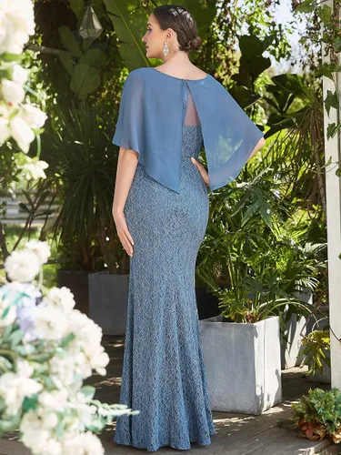Vista 3 de Ever-Pretty Vestido de madre de novia con cuello redondo para mujer, diseño de sirena 0142A