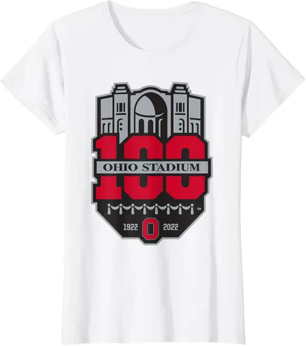 Vista 11 de Camiseta con licencia oficial de los 100 años del logotipo de fútbol del estado de Ohio, Negro