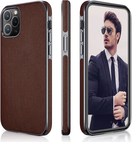 Vista 26 de LOHASIC Funda para iPhone 12 y iPhone 12 Pro - Fundas para teléfono i Phone 12 con borde cromado delgado, fundas de cuero de diseño suave, funda