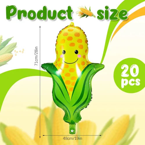 Vista 2 de Shappy 20 globos de maíz con temática de frutas de 28 pulgadas, globos de aluminio para decoración de maíz, globos de aluminio para cumpleaños, baby