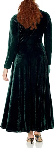 Vista 2 de Urban CoCo Women Long Sleeve V-Neck Velvet Stretchy Long Dress