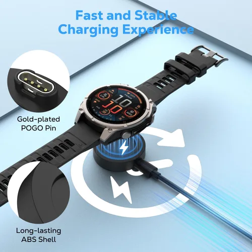 Vista 3 de Adaptador de cargador USB C MoKo compatible con Garmin Watch Negro