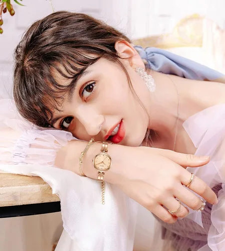 Vista 4 de Gosasa Reloj de pulsera de cuarzo para mujer, reloj elegante para mujer, impermeable, correa de acero inoxidable, reloj de lujo para mujer
