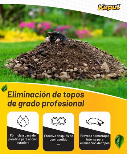 Vista 2 de Kaput Cebo de gel para topos, listo para usar, mata lunares de warfarina para césped para control de roedores, inyección directa de túnel