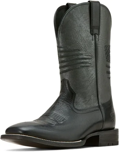 Vista 2 de Botas Ariat Circuit Patriot Western para hombre Bar parte superior café