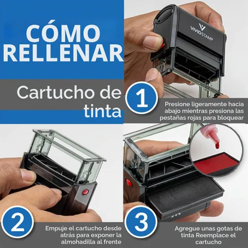 Vista 6 de Sello de goma de oficina autoentintado con línea de fecha aprobado (rojo) - mediano